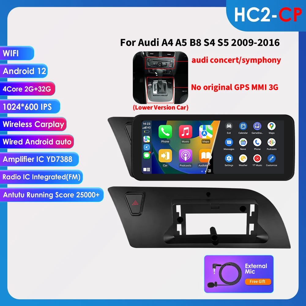 2DIN Android 13 Autoradio – Multimedia Speler – Navigatiesysteem – CarPlay Systeem – Touchscreen Radio – 10,25 Inch Scherm – Octa-Core Processor – 2GB RAM 32GB Opslag