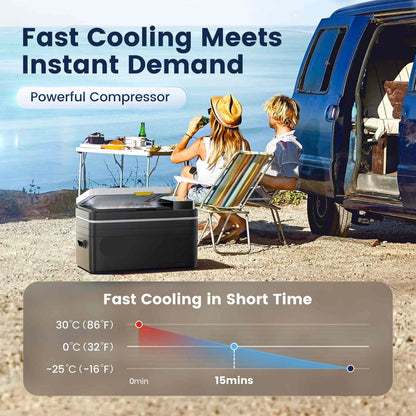 Auto Koelkast - Koelbox - Mini Koelkast - Draagbare - 25L - met Digitale Display en Ingebouwd Paneel - Compacter en Energiezuinig Koelen - Mini Fridge - voor Reis, Camping en Vacatures