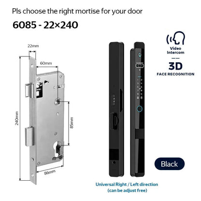Slimme Deurslot – Elektronisch Slot – Vingerafdrukslot – Smart Lock – Deurklink – IP66 Waterbestendig – 6 Ontgrendelmethodes - 6085 - Zwart