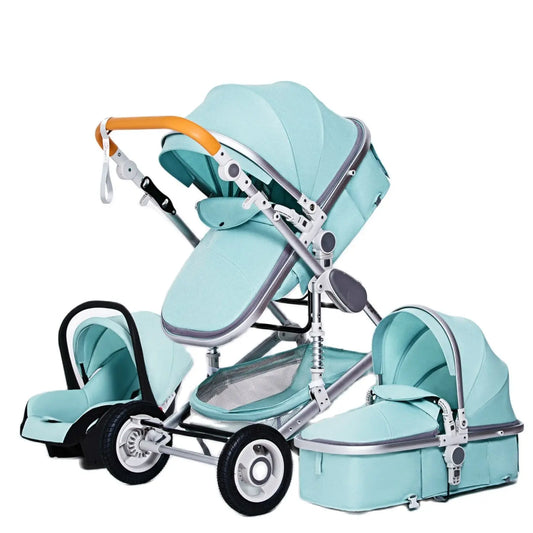 Kinderwagen - Buggy - Baby Kinderwagen 3 in 1 - Luxe Draagbare Reiswieg met Aluminium Frame - Opvouwbare Wandelwagen - Hoog Landschap Babywagen - Groen