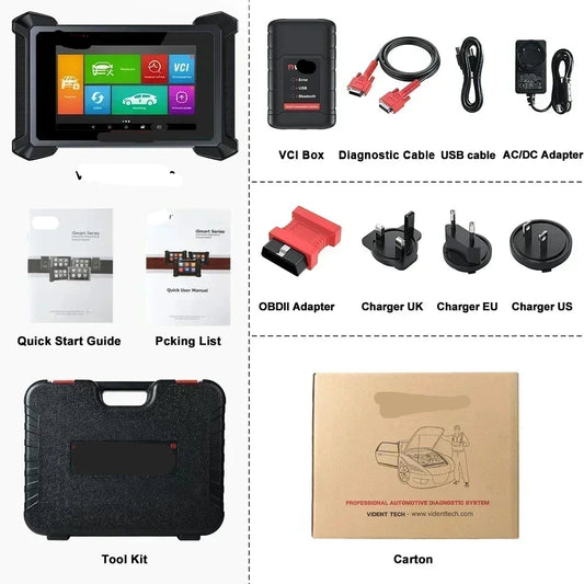 Auto Diagnosetool – OBD Scanner – Diagnoseapparaat – Sleutelprogrammering – 8-Inch Touchscreen – Bluetooth – 8500 mAh Batterij