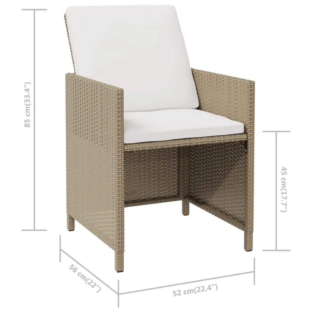Tuinstoelen – Buitenstoelen – Terrasstoelen – Balkonstoelen – Weerbestendig Resin – Gepoedercoat Stalen Frame - 52 x 56 x 85 cm