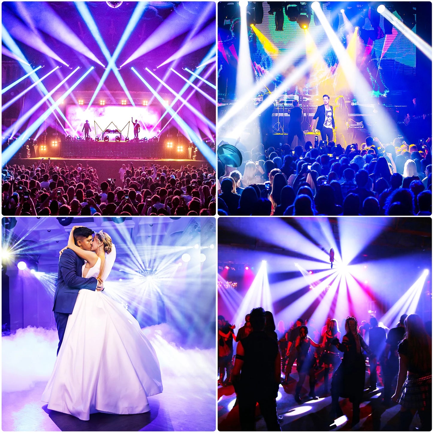 Movinghead – Podiumverlichting – Discolamp – DJ Licht – Partylicht – Set Van 4 – 30W RGBW LED – DMX512 Compatibel - QUORE