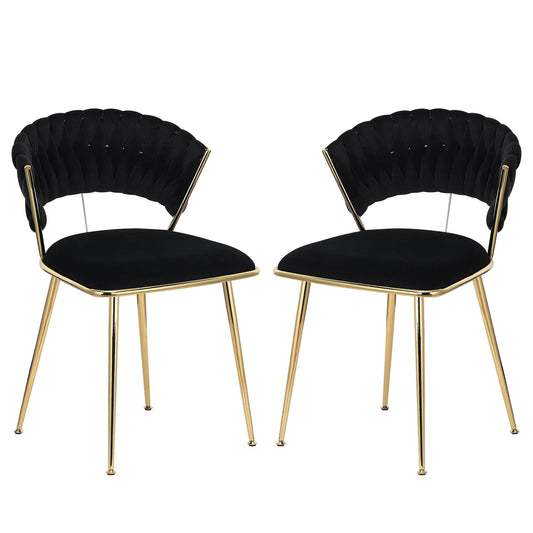 Eetkamerstoelen – Velvet Stoelen – Fluwelen Stoelen – Modern Design – Gouden Metalen Poot – Ergonomisch Comfort