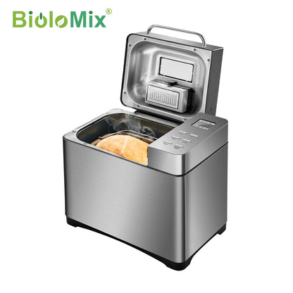 BioloMix - Bread Maker - Bread Machine - Oven - 650W - 1KG 19-in-1 Automatic Bread Maker - Stainless Steel