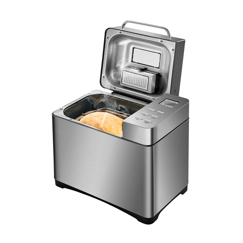 Broodsnijmachine - Broodbakmachine - Broodbakmachine - Automatische Broodbakmachine - 19-in-1 - 650W - 1KG - Inclusief Fruit & Notendispenser - QUORE