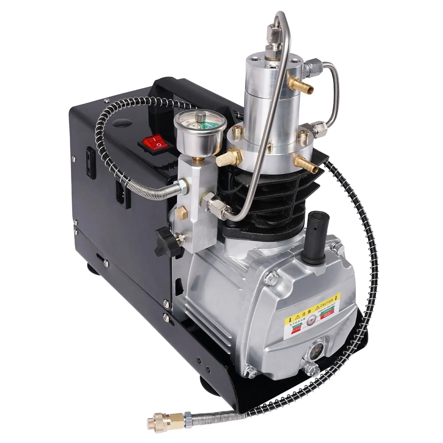 Luchtcompressor - Compressor - Luchtpomp - Airpress Compressor - 4500Psi - 300bar - PCP - Hoge Druk Pneumatische Luchtpomp – Ingebouwde Ventilator  - Geschikt voor Luchtgeweren en Scuba Tanks - Handmatige Versie – 220V