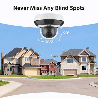 4MP PTZ Beveiligingscamera – IP Camera – Bewakingscamera – Dome Camera – Security Camera – Slimme AI Detectie – 4x Optische Zoom – POE Aansluiting