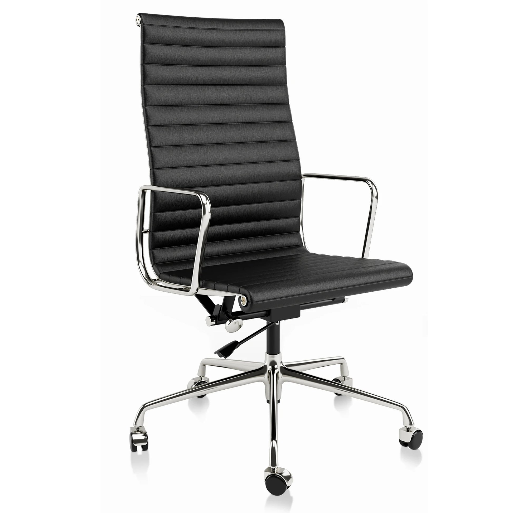 Witte Leren Draaistoel – Bureaustoel – Bureaustoel Ergonomisch – Gamestoel – Werkstoel – Verstelbare Hoogte – Hoog Rugsteun Ribbeldesign - QUORE