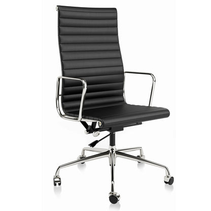 Witte Leren Draaistoel – Bureaustoel – Bureaustoel Ergonomisch – Gamestoel – Werkstoel – Verstelbare Hoogte – Hoog Rugsteun Ribbeldesign - QUORE
