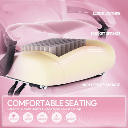 Bureaustoel – Office Chair – Werkstoel – Stoel Met Wieltjes – Ergonomische Bureauzetel – Verstelbare Rugleuning – Ademend Stofbekleding