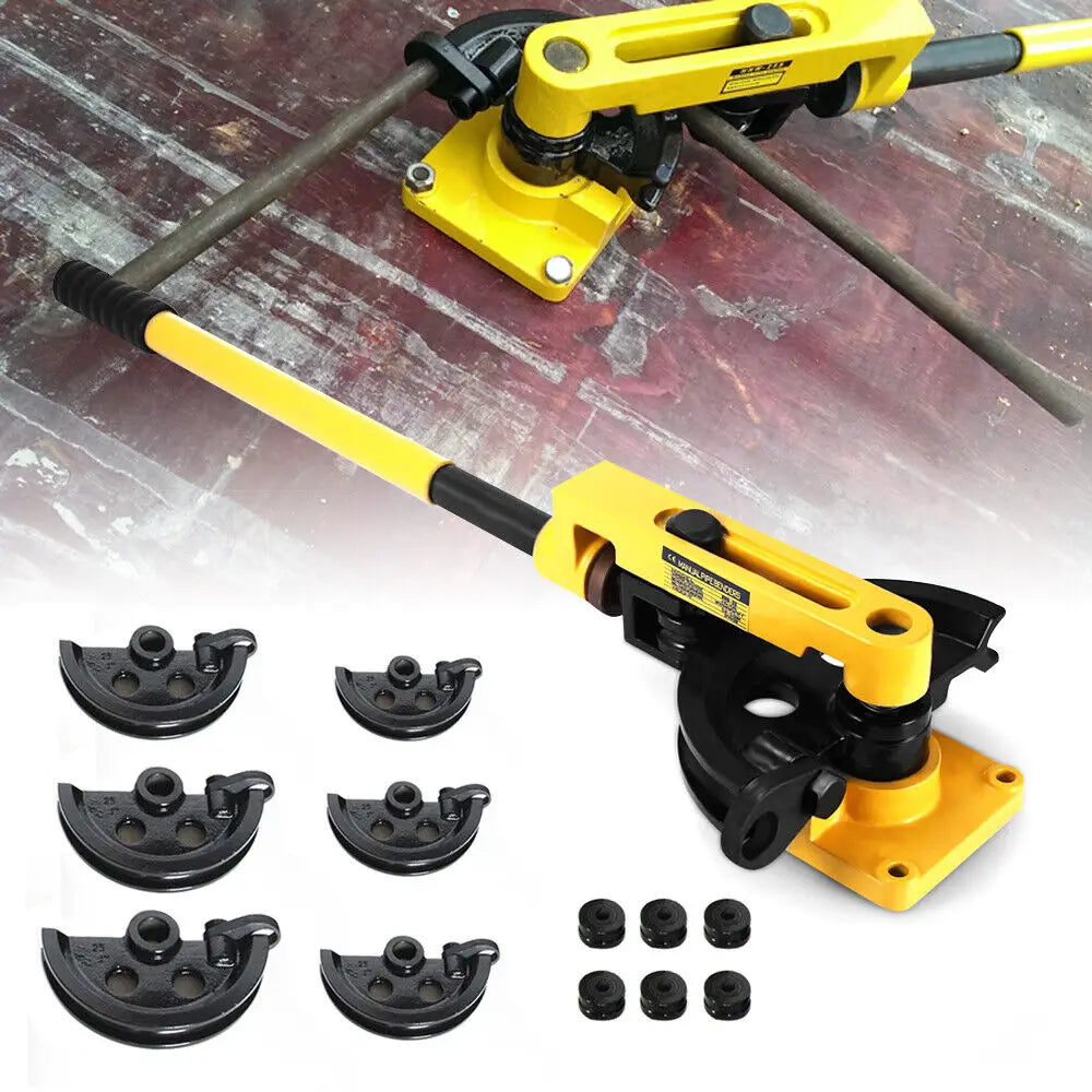 Handmatige Buizenbuiger – Pijpenbuiger – Buisvormer – Bending Machine – Pijpenbuigtool – Voor Buisdiameters 10-25 mm – Robuuste Metalen Constructie – Compleet Met Buigmatrijzen - QUORE
