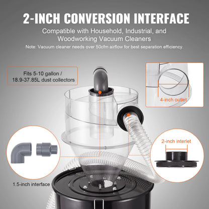 Cycloonfilter - Stofafscheider Cycloon - Stofzuiger  - 4.0 inch - Efficiënte Stofverwijdering voor Werkplaats, Stofzuigers en Stofafzuigsystemen
