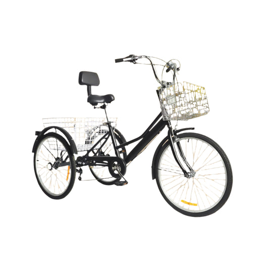 Driewieler – Drie-Wiel Fiets – Seniorenfiets – Comfortfiets – 24 Inch – 7 Versnellingen – Ergonomische Zitting