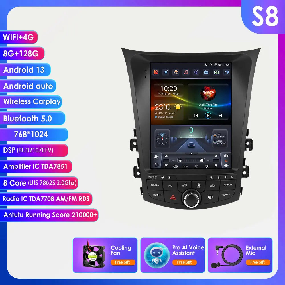 Autoradio Hyundai i30 GD – Multimedia Speler – Navigatie Systeem – Android Auto – CarPlay – 9,7 Inch QLED Touchscreen – Android 14 Besturingssysteem – 8-Core Processor & 128GB Opslag - QUORE