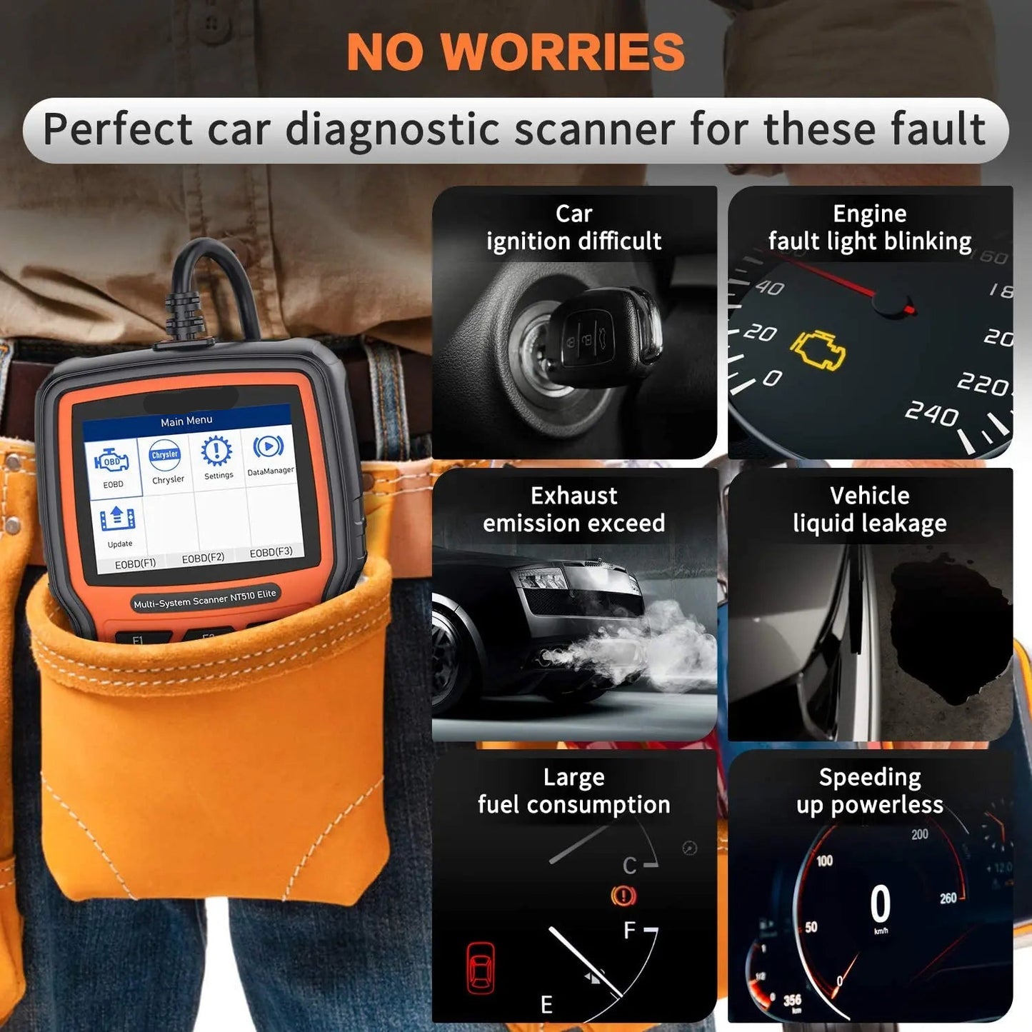 Auto Diagnosetool – Multisysteem Scanner – Foutcode Lezer – OBD2 Diagnostiek – ABS Reset – Actieve Testfuncties – Gratis Software Updates