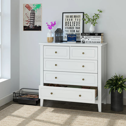 Getone Chest of Drawers Bedroom, Storage Cabinet with 6 Drawers, Sideboard, Bedroom Dresser, 80x40x80cm, White