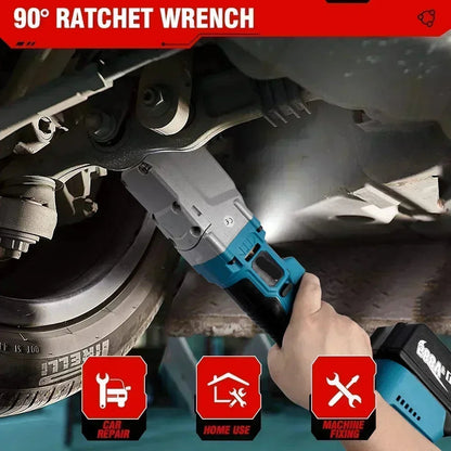 Accu Ratel - Elektrische Ratelsleutel - Accu ratelsleutel – 20V – 1000NM – 4800RPM - 1/2'' - Verwijdering Moer Gereedschap voor Auto Reparatie + 2 Accu's (EU Plug) - QUORE