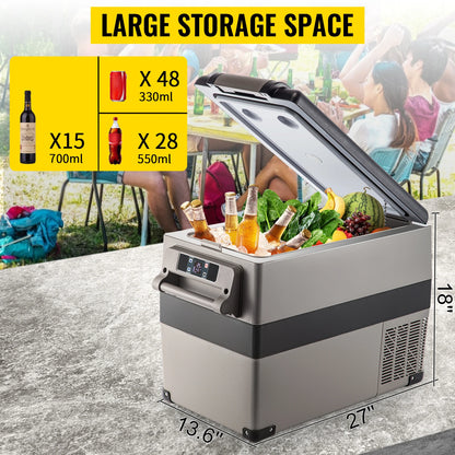 Draagbare Compressor Koelbox - Autokoelkast - Koelbox Auto - Minikoelkast - Elektrische Koelbox - 12/24V DC 110-240V - Auto Camping Koelbox - Mobiele App Bediening - 45L