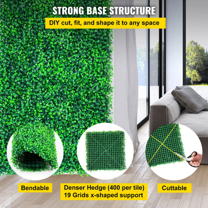 VEVOR Gras Wanddecoratie - 50x50 cm - Gras Panelen - 12 stuks - Groene Kunstmatige Gras Achtergrondwand - Ecologische Stijl Wanddecoratie - Kunstgras Wandpaneel - Groene Plantenwand Decoratie - Groen Privacy Fence Backyard Wedding Party Background - QUORE