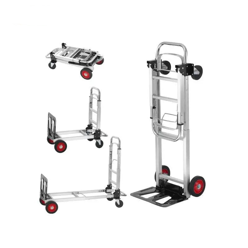 Steekwagen - Steekkar - Traploper - Transportwagen - Draagvermogen 136 kg - Vouwbare Handtruck - Aluminium Zware Industriële Dolly Kar - voor Transport en Verhuiswerk - Zilver