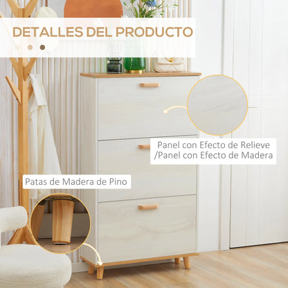 Schoenenrek Hout – Schoenenkast – Schoenenopberger – Schoenenrek Voor Hal – Compact Ontwerp – Verstelbare Binnenplank – Opslag Voor 12 Paar – Duurzaam Melamine - 70 x 23,5 x 122 cm - Wit - QUORE