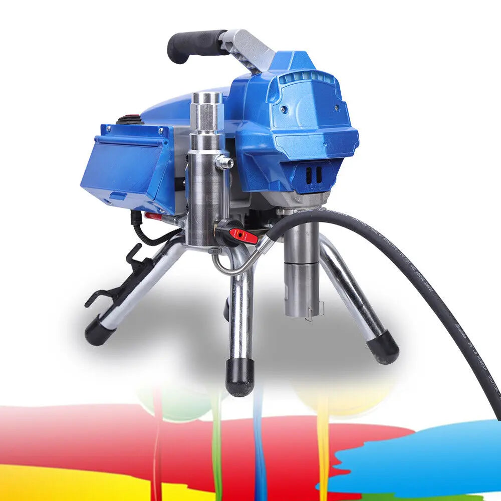 Airless Verfpistool – Spuitpistool – Verfspuit – Elektrisch Verfpistool – Airless Spray Gun – 3000W Vermogen – 3000 PSI Druk – Blauw - QUORE