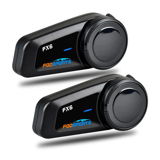 Motorfietsintercom - Helmintercom - MotorfietshelmHeadset - Bluetooth Helmintercom - Helm - Motorfietsaccessoires - 2PCs - 6 Rider - 1000M - Groep BT Interphone FM Radio - QUORE