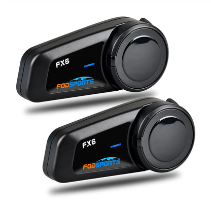 Motorfietsintercom - Helmintercom - MotorfietshelmHeadset - Bluetooth Helmintercom - Helm - Motorfietsaccessoires - 2PCs - 6 Rider - 1000M - Groep BT Interphone FM Radio - QUORE