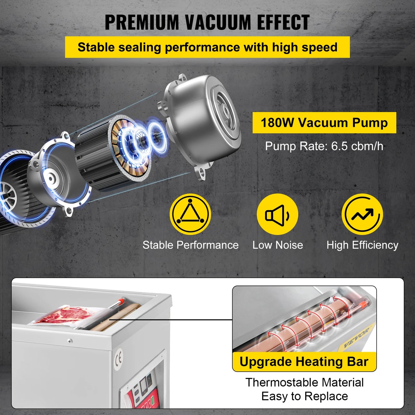Professionele Chamber Vacuümsealer – Vacuümmachine – Voedselverpakker – Sealmachine – Zuiger – 180W Motor – Roestvrij Staal