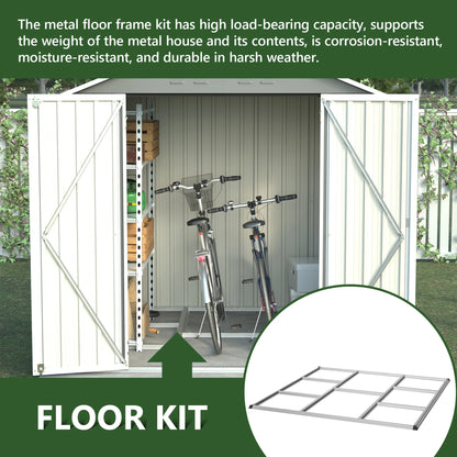 Metalen Tuinschuur – Tuinberging – Tuinhuis – Berging – Tuinkast – Grijs – Dubbel Waterdicht Dak – Ventilatie & Raam – 184,8x182x191,1 cm – Stevige Basis