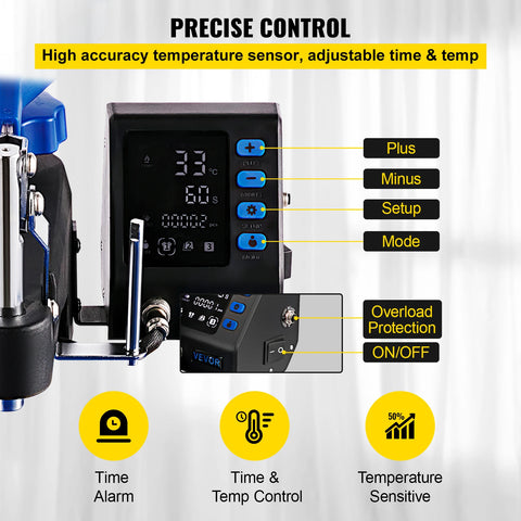 Transferpers - Warmtepers - Warmtepersmachine - Sublimatieprinter - 12X15 Inch 1000W - 6 In 1 Warmtepers - T-shirtprinter