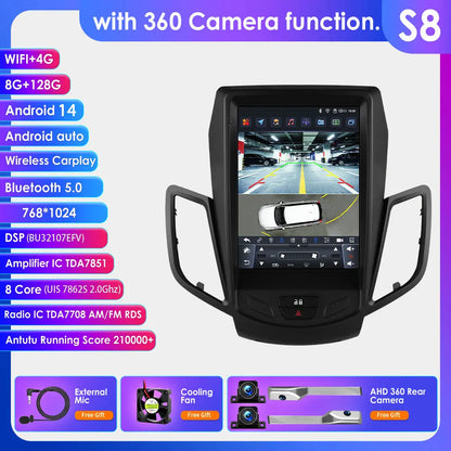 2Din Autoradio – Android Autoradio – Multimedia Speler – Navigatie Systeem – Auto Stereo – Voor Ford Fiesta 2009-2016 – 9,7 Inch Touchscreen – Android 14 Besturingssysteem