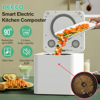 Keukencomposteerder – Composteerder – GFT-Container – Keukenafvalverwerker – Compostmachine – 3,3 Liter Inhoud – Stil Met Koolstoffilter