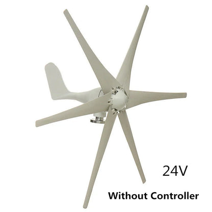 Windturbine - Windmolen Generator - Windturbine Generator - Windenergie - met 6 Blades - 800W - Laag Geluidsniveau - Voor Thuisgebruik - 24V - Wit