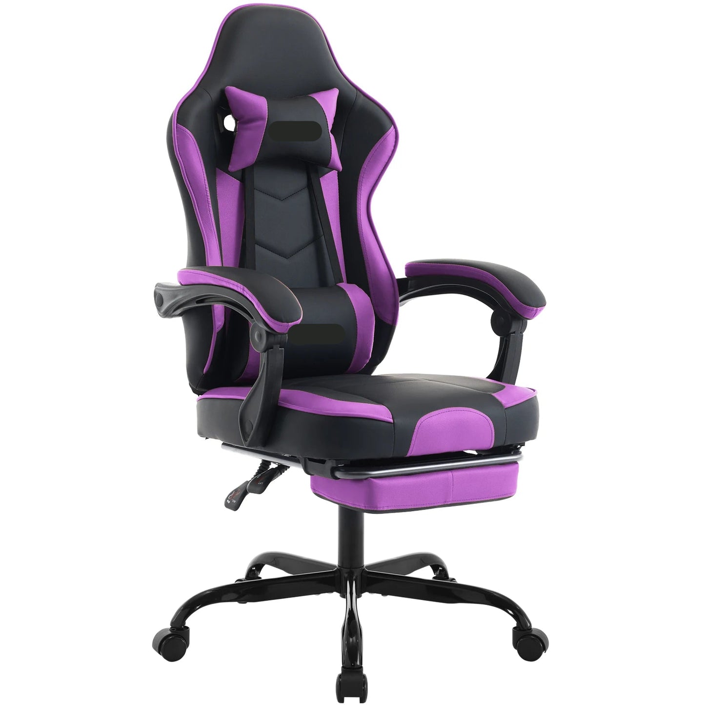 Gaming Stoel - Gamestoel - Bureaustoel - Computerstoel - Ergonomische Gaming Chair - PU Lederen Bureaustoel met Hoofdsteun & Lendensteun - voor Werk of Gamen - Paars