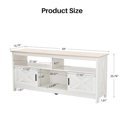 Tv-Meubel – Tv-Kast – Tv-Stand – Meubel – Draagkracht 136 Kg – Stopcontact Met Usb-Poort - 150 x 40 x 66 cm - Wit