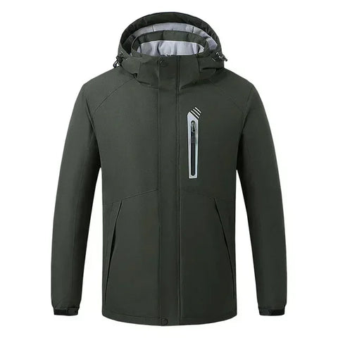 Heating Jacket - Heated Bodywarmer - Heated Clothing - For Men - 8 Zone Heating Jacket - Winter Electric Heated Clothing - USB Charging - Waterproof - Windbreaker - Size L - Army Green