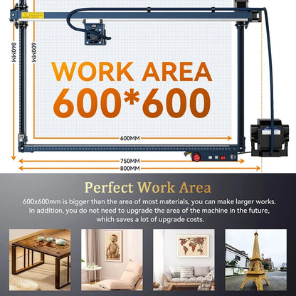 Laser Graveermachine – Lasergraveerder – Laser Cutter – Laser Snijder – 600 X 600 Mm Werkoppervlak – 33W Laser Vermogen – Aluminium Frame