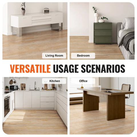 Vinyl Vloer - Vinyl Tegels - Vinyl Tegels Vloer - In elkaar grijpende Vinyl Vloertegels - 1220 X 185mm 10 Tegels - 5,5mm Dik - DIY Vloerbedekking voor Keuken - Licht Grijs