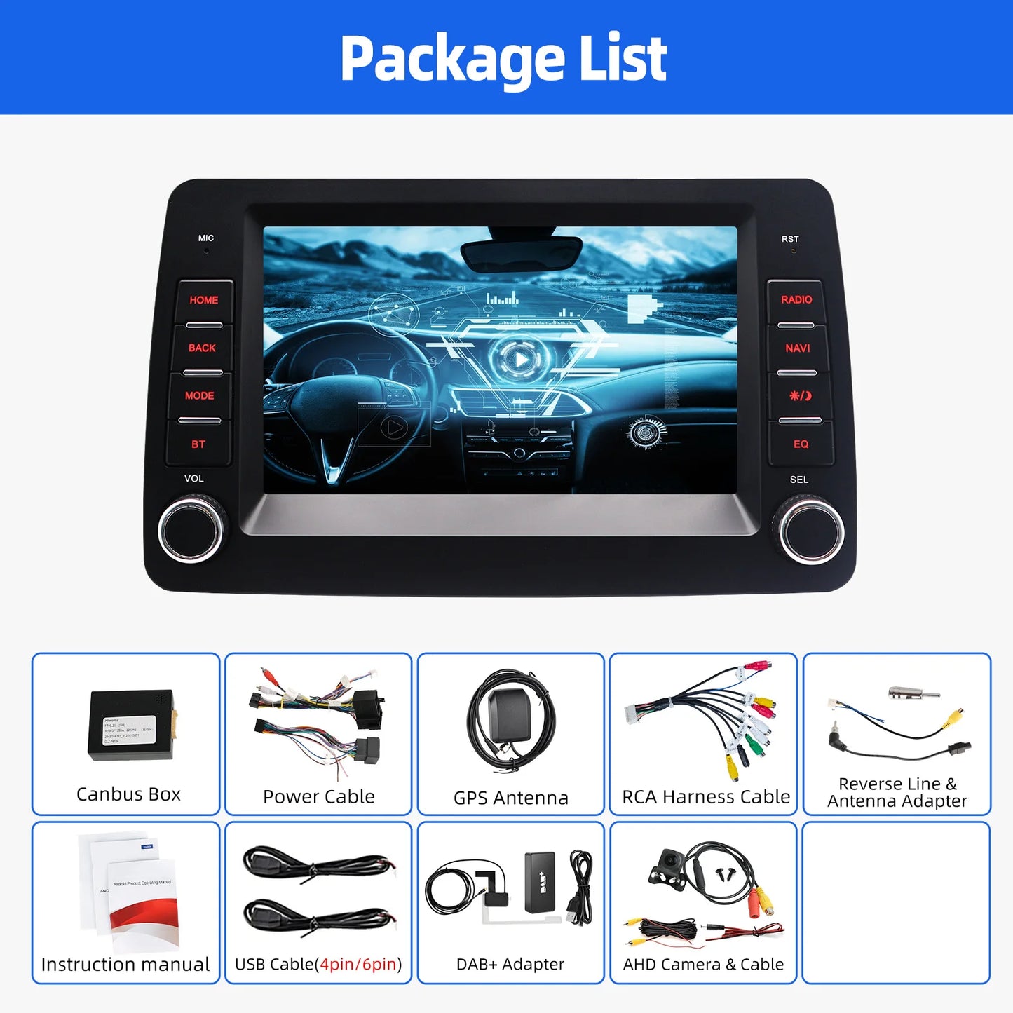 ESSGOO Android 14 Car Radio Carplay For Fiat Panda 2003-2012 GPS Navigation MP5 Player Bluetooth Car Stereo HD Touchscreen - QUORE