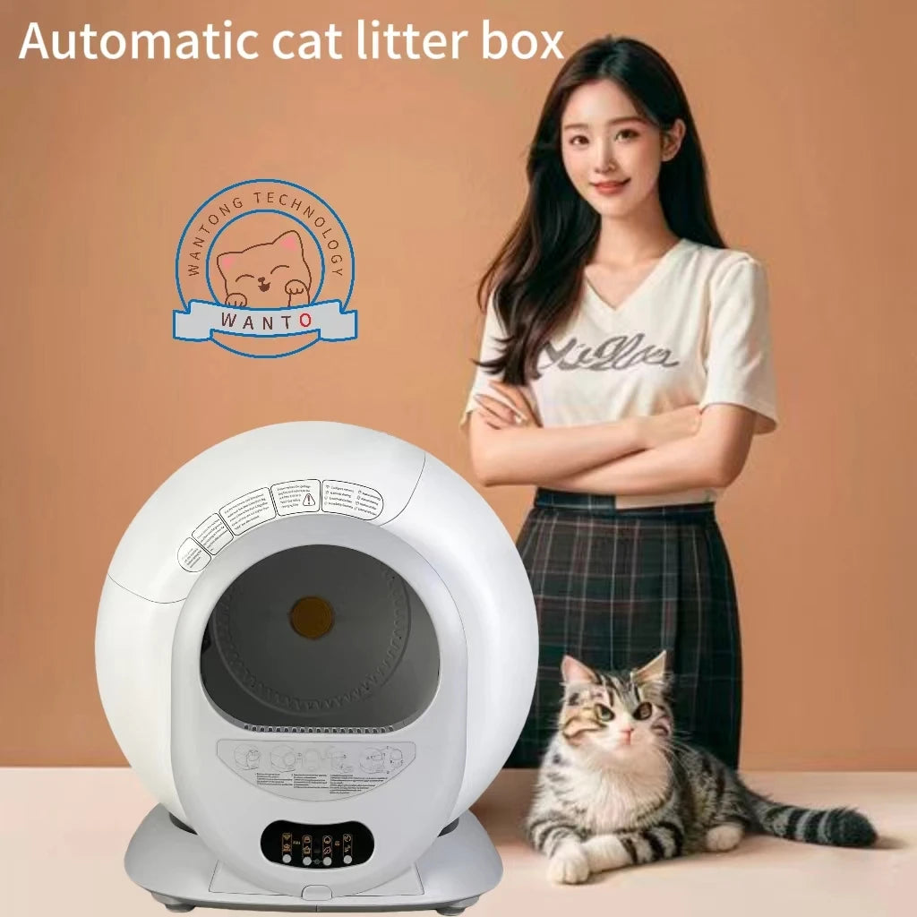 Kattenbak – Automatische Kattenbak – Zelfreinigende Kattenbak – Slimme Kattenbak – Kattenbak Met App – 65L Inhoud – Duurzaam Kunststof