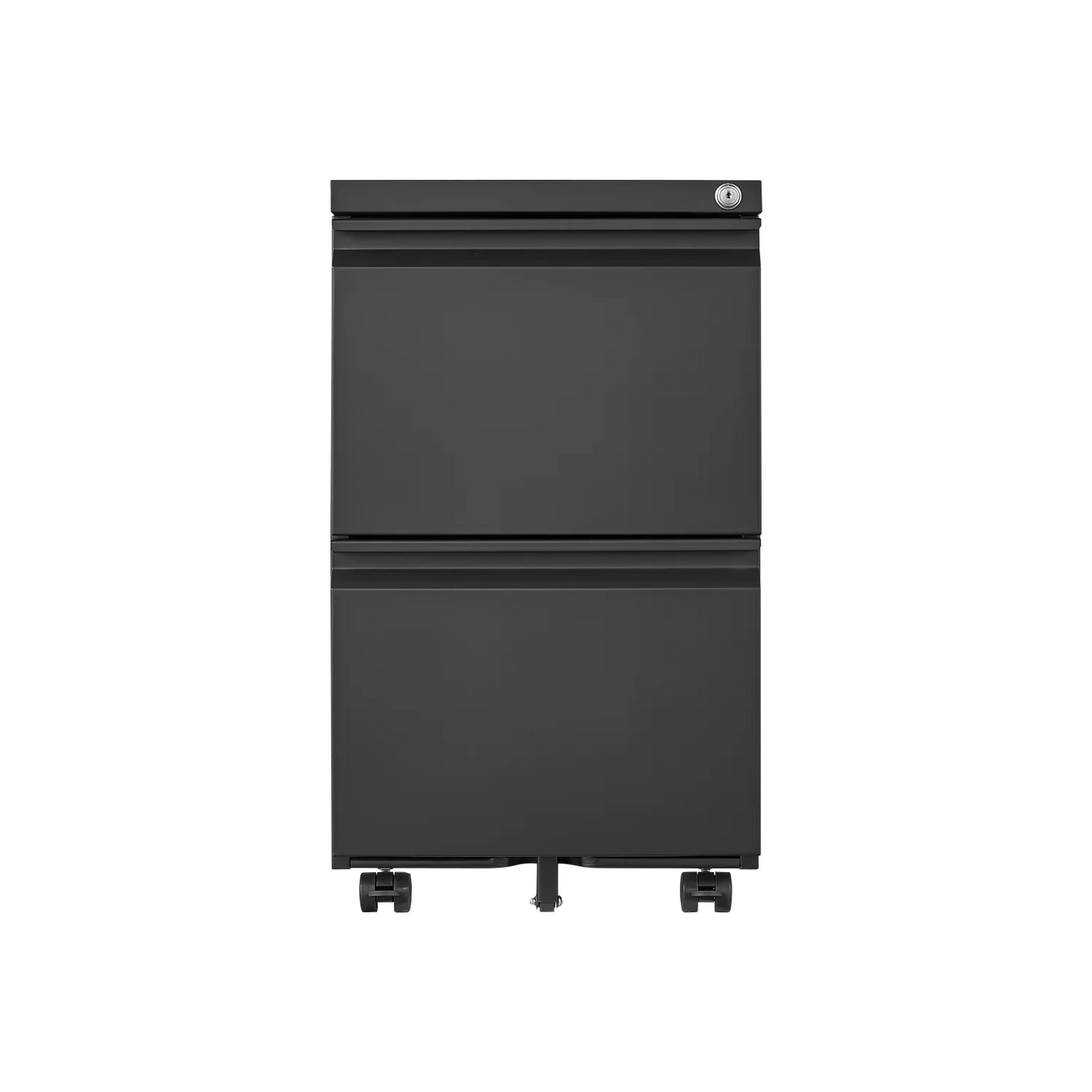 Ladeblok – Rolcontainer – Ladekast – Archiefkast – Mobiele Opberglade – Metaal – 2 Laden Met Slot – Compact Zwart