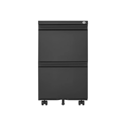 Ladeblok – Rolcontainer – Ladekast – Archiefkast – Mobiele Opberglade – Metaal – 2 Laden Met Slot – Compact Zwart