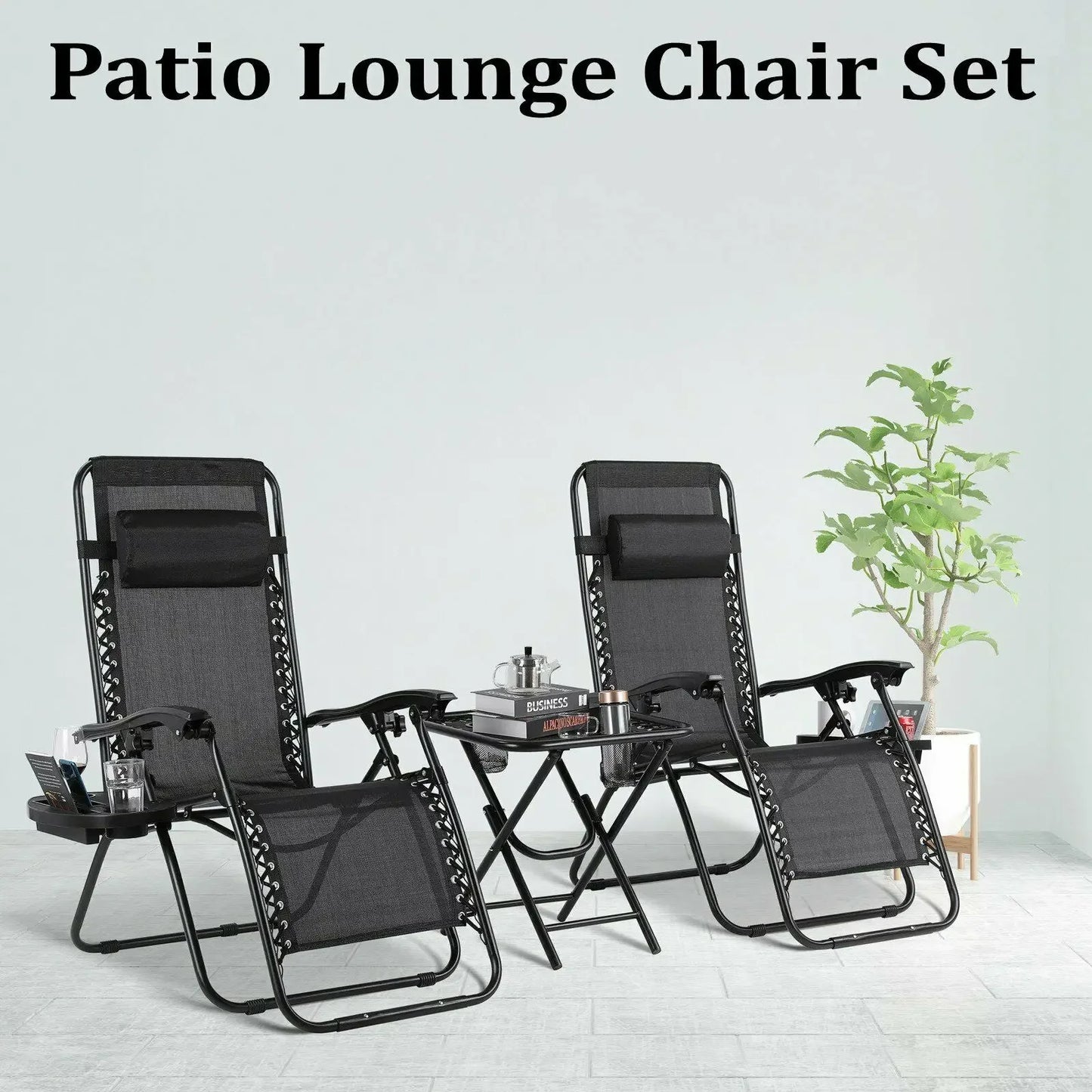 Ligstoel - Tuinstoel - Ligstoel Tuin - Verstelbare Tuinstoel - Standenstoel - Set van 2 - Opvouwbare - Zero Gravity Stoelen –  Set voor Binnen & Buiten Beige