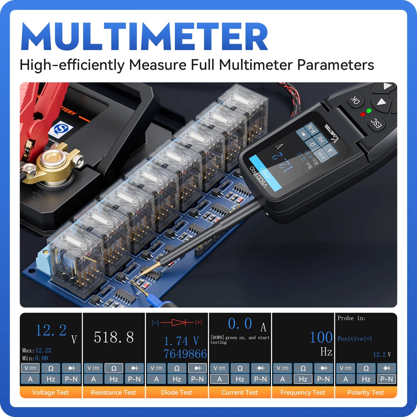 Multifunctionele Circuit Tester – Spanningstester – Elektronica Tester – Autodiagnose – Contactloze Meting – Lichtgewicht Design – Geavanceerde Signaalanalyse