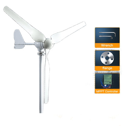Windturbine – Windgenerator – Windmolen – Duurzame Energie – 3000W Vermogen – Stil En Weerbestendig - 24V - Met MPPT-controller