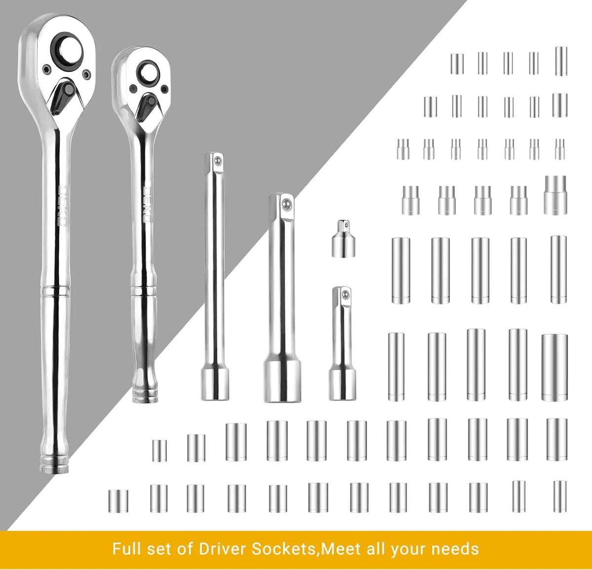 Deko - Basis gereedschapsset - Gereedschap - 192-delig - Gereedschapsset - Gemengde gereedschapsset - Autoreparatie handgereedschapsset - Sleutelgereedschapskistset - Zwart Geel - QUORE