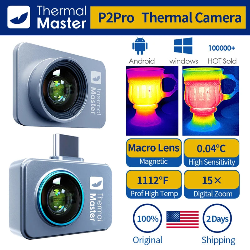 Warmtebeeldcamera – Thermische Camera – Infraroodcamera – Warmte Kamera – Compact Formaat – 256x192 Resolutie – 15x Zoom