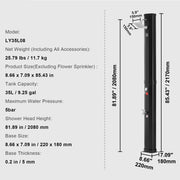 Outdoor Shower - Garden Shower - Solar Outdoor Shower - Solar Water Heater Outdoor Shower - Shower Kit with Head and Foot Tap Double Buckle - Outdoor Backyard Pool Beach Spa - 35L